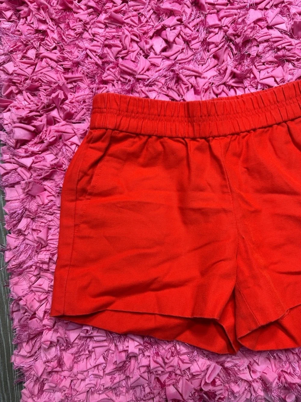 J. Crew Bright Red Elastic-Waist Athletic Shorts